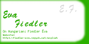 eva fiedler business card